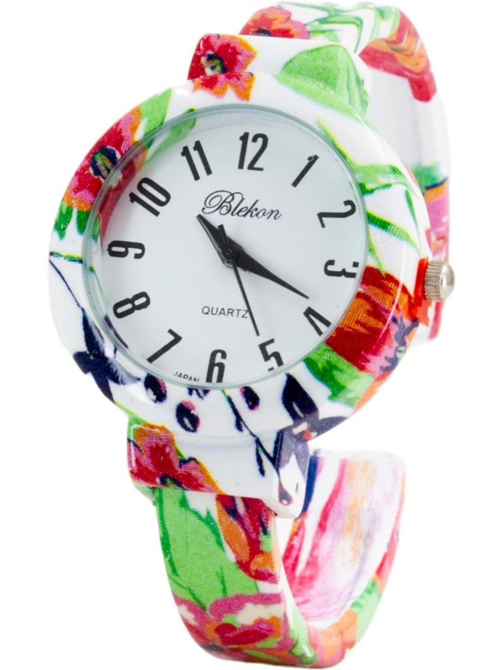 Women's Multi White Elegant Flower Design Bracelet Cuff Bangle Fashion Watch